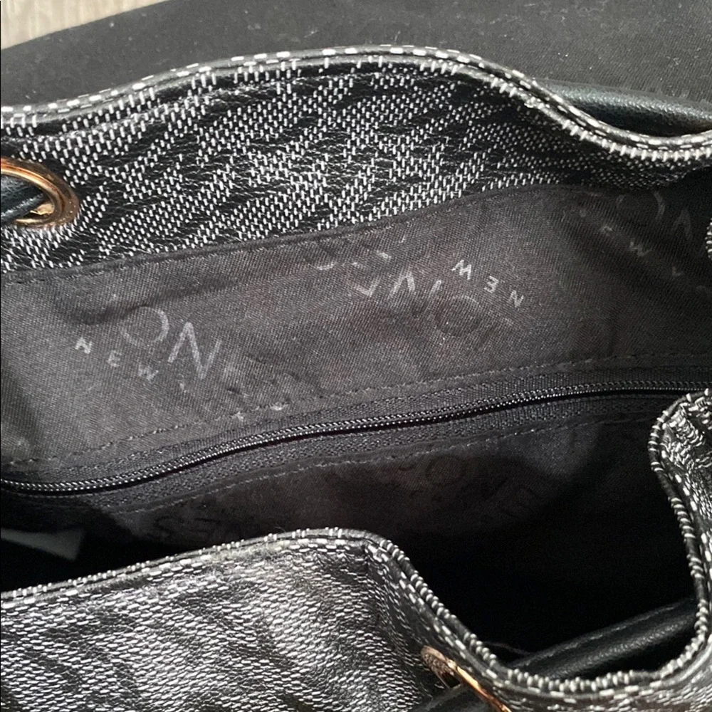 Jones New York Charcoal and Black Textured Backpack